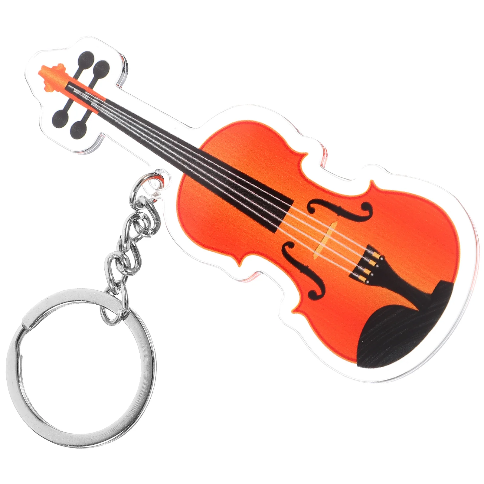 Violin Keychain Bag Hanging Ornament Musical Instrument Decors Small Charm Iron Ring Party Favor Decoration Pendant