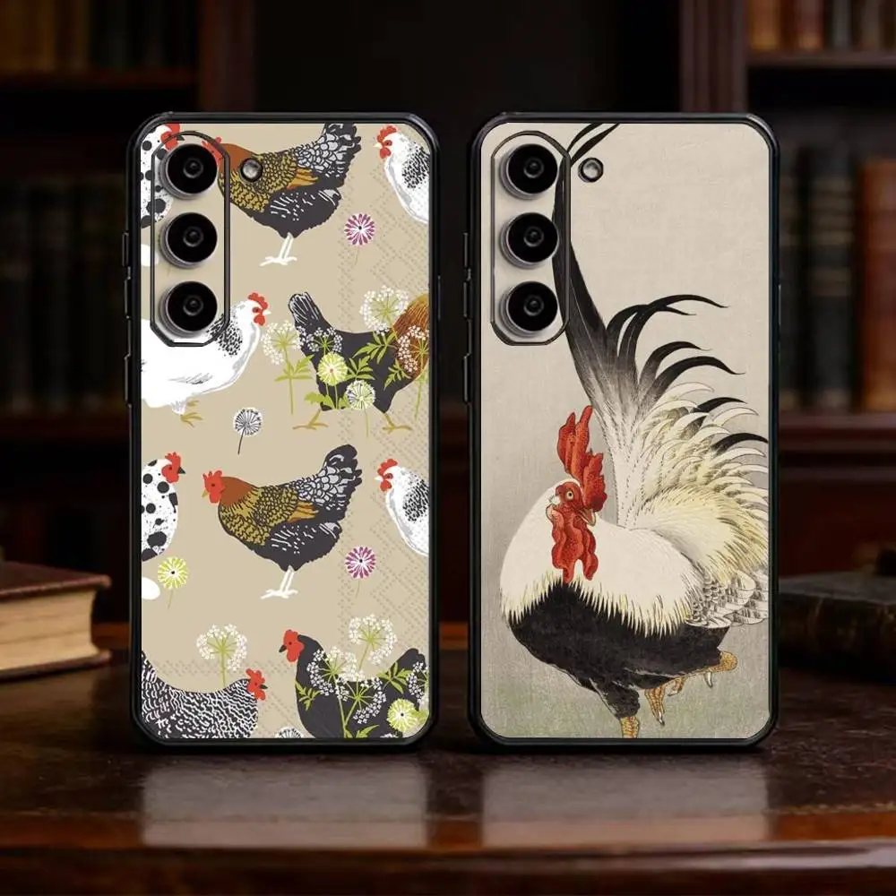 Animal Hen Rooster Phone Case For Samsung Galaxy A13,21s,22,31,32,52,53,71,72,73,Soft Black Cover