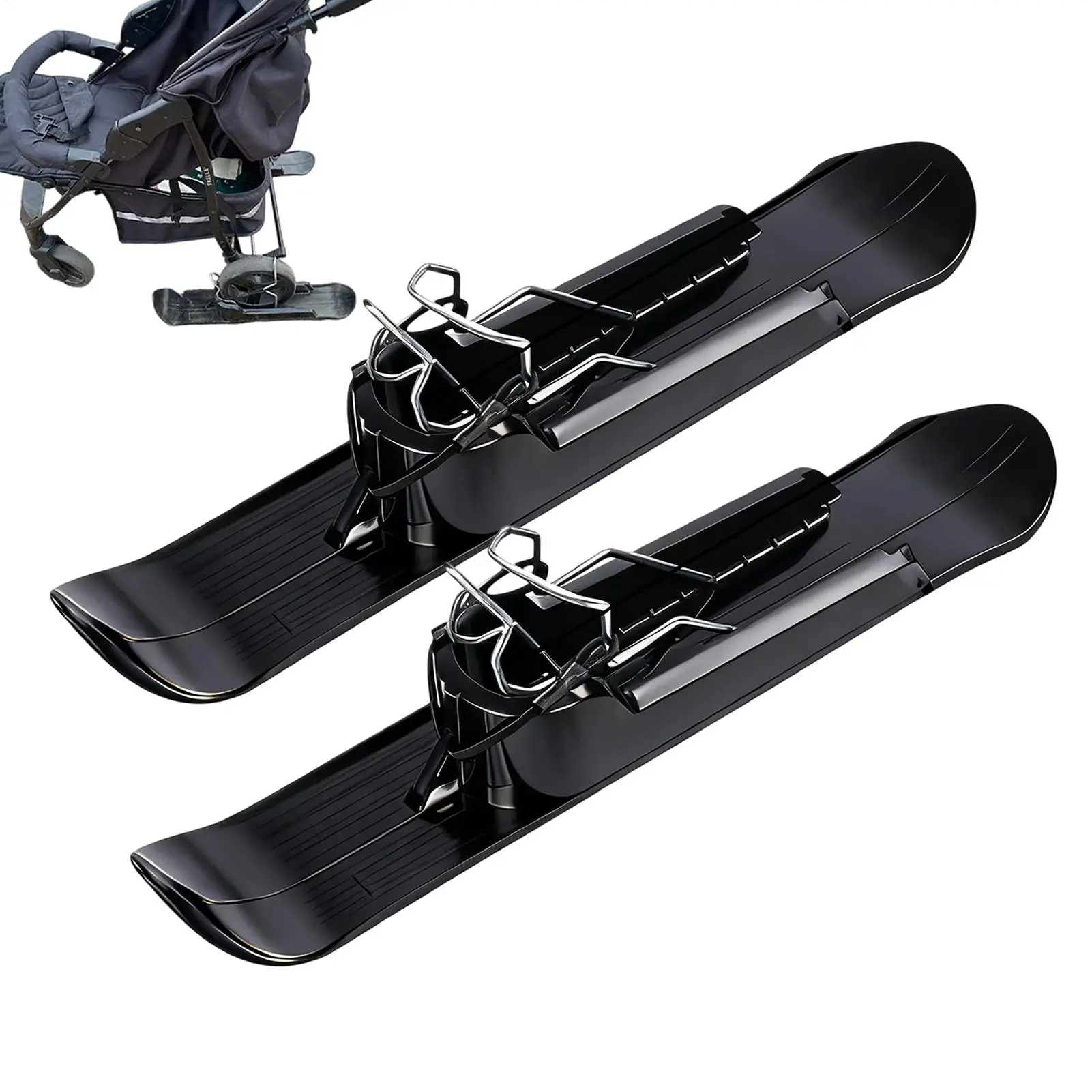 Baby Stroller Ski Sledge Balance Bike Snow Ski Set Winter Ski Sledge Scooter Attachment For Cycling Balance Bikes
