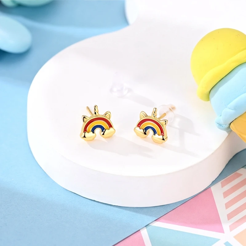 925 Sterling Silver Hoop Earrings Daisy Cherry Blossom Bee Girl Series Ear Studs Fit Elegant Female Accessories Jewelry - view 6