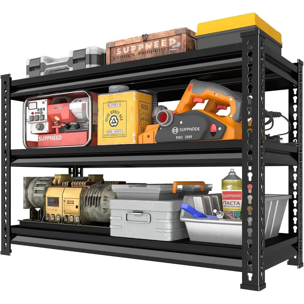 

3-Tier Heavy-Duty Steel Utility Storage Rack, 40W x 16D x 36H, 1200 lbs Capacity