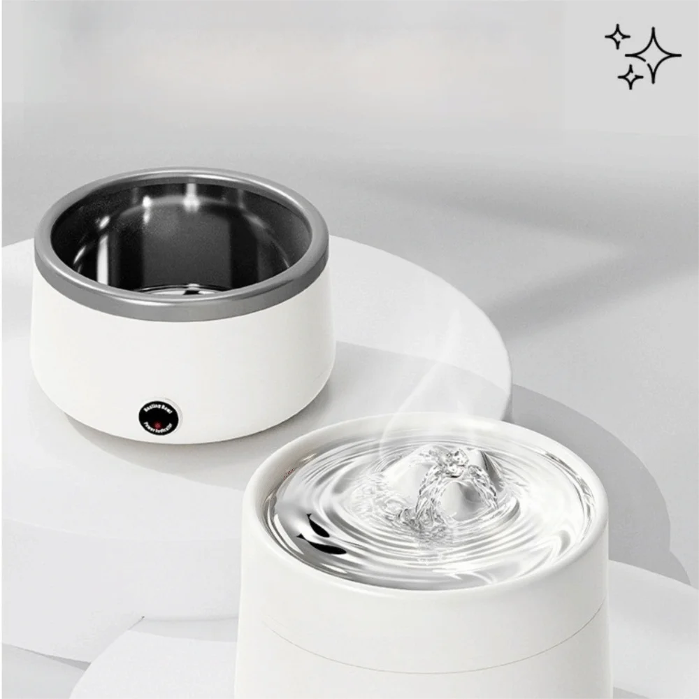 

Smart Stainless Steel Heating Dog Bowl Ultra Quiet Anti Bite Cable Heated Water Bowl Electric Cat Water Fountain for Dogs Cats