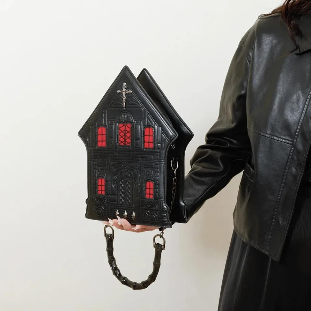 Creative Women's Bag Three-dimensional House Shaped Makeup Bag Fashionable Tote Bag Travel Essentials Halloween Gift