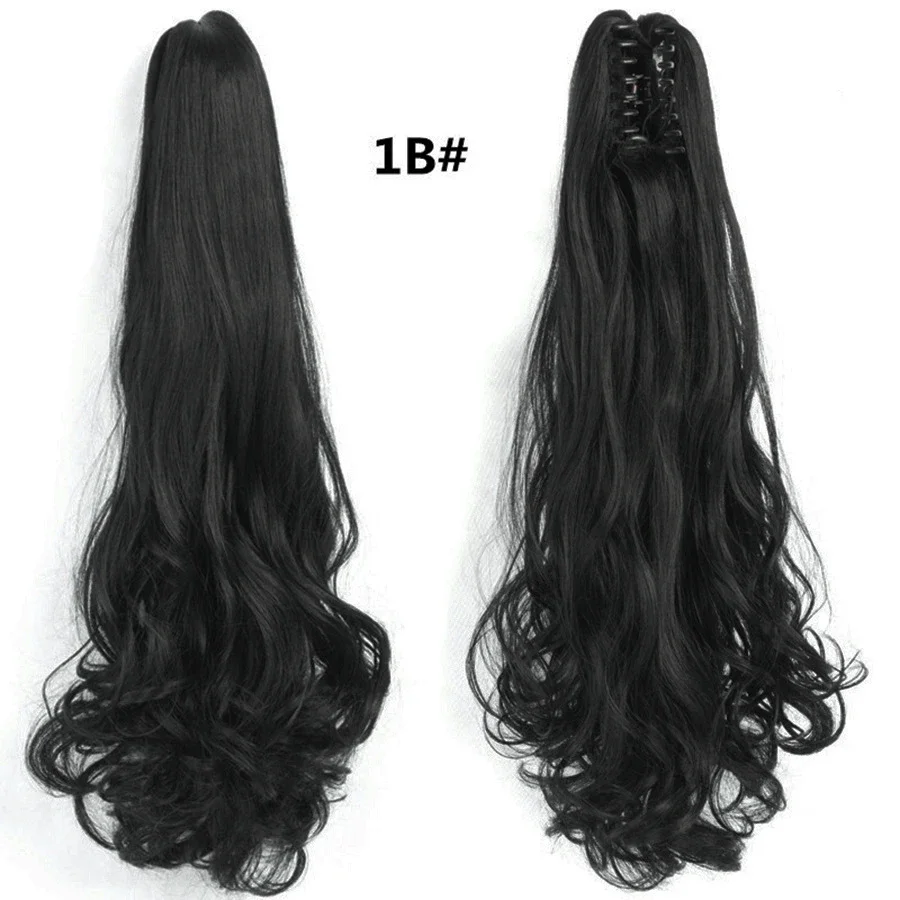 Pferdeschwanz-Verlängerung, Klaue, Clip-in-Haar, Asien, 55,9 cm, gewellte Pferdeschwanz-Perücke, lockiges synthetisches Kunsthaar, blonde Haarteile für Frauen, täglicher Gebrauch
