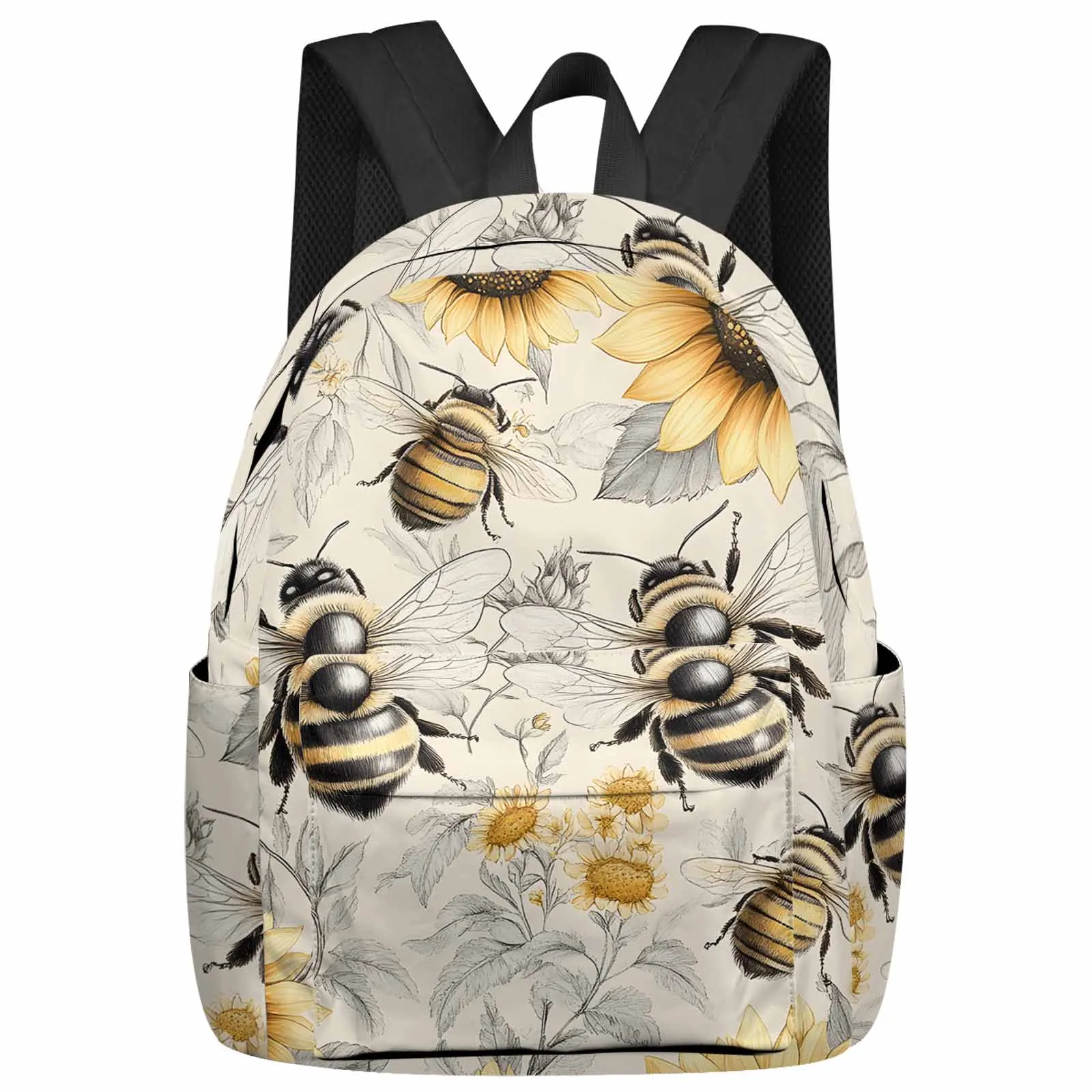 

Sunflower Bee Farm Backpack School Bags for Teenagers Students Laptop Bag Women's Casual Travel Backpack