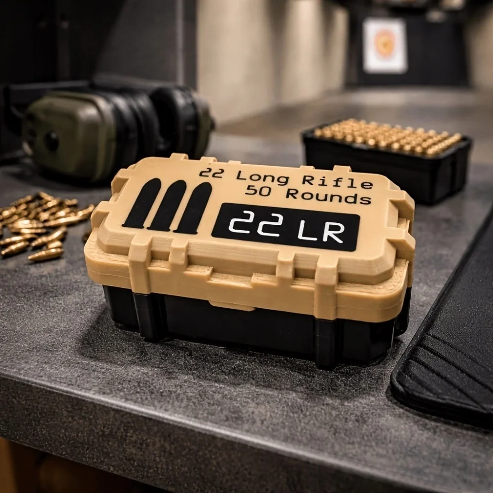 22LR Ammunition Storage Box, 50/100-Round Ammunition Storage Container, Essential Accessories for Shooting Training
