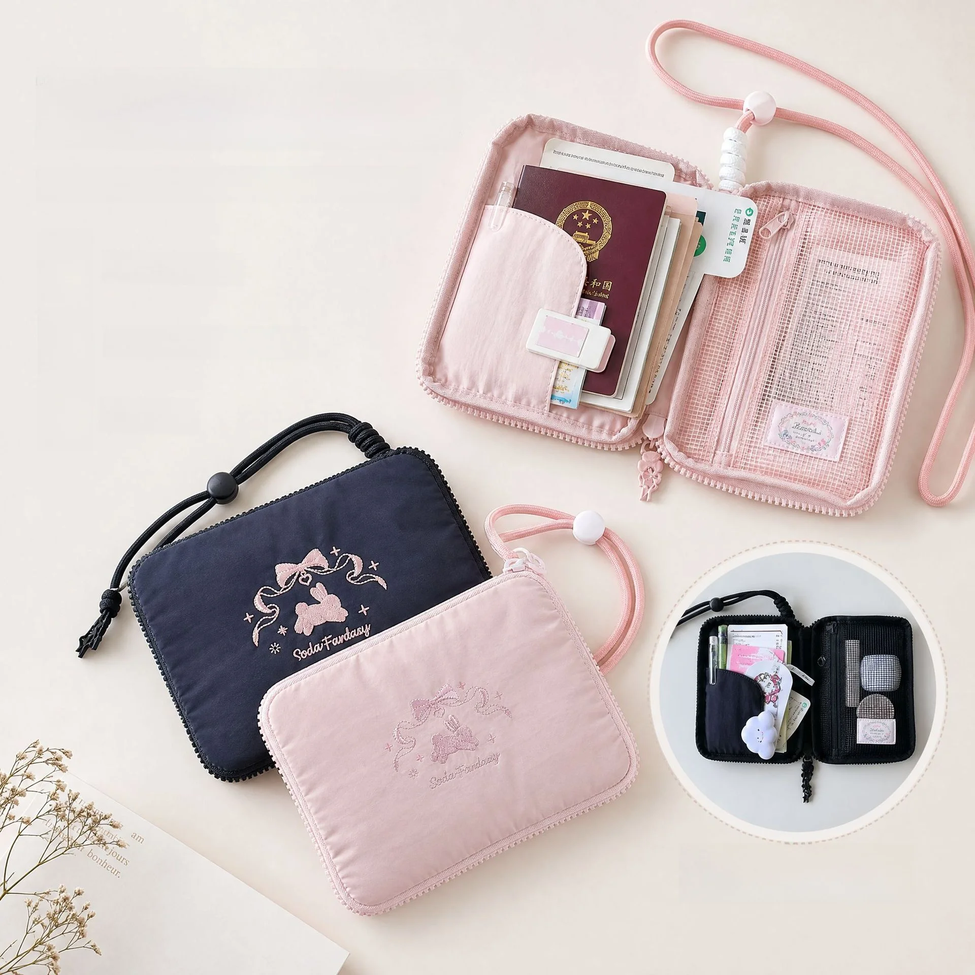 bolsa-de-armazenamento-portatil-para-documentos-com-alca-de-pescoco-ballet-rabbit-porta-passaporte-de-viagem-bolsa-pequena