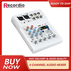 GAX-E4 Blueteeth Sound Card Digital Small 4-Channel Mixer Professional Stage Live Streaming USB Mini Mixer