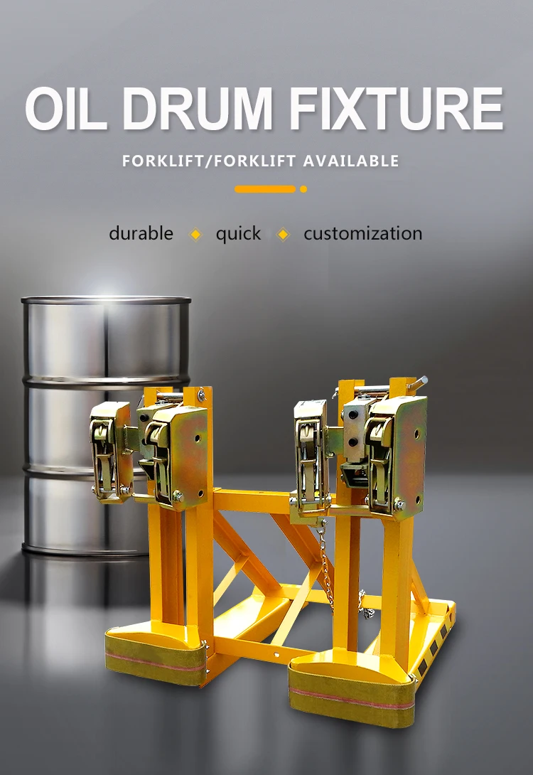 Two Drum Lifting Clamp for Forklift Attachment Iron Or Plastic Drums Compatible with Handlers