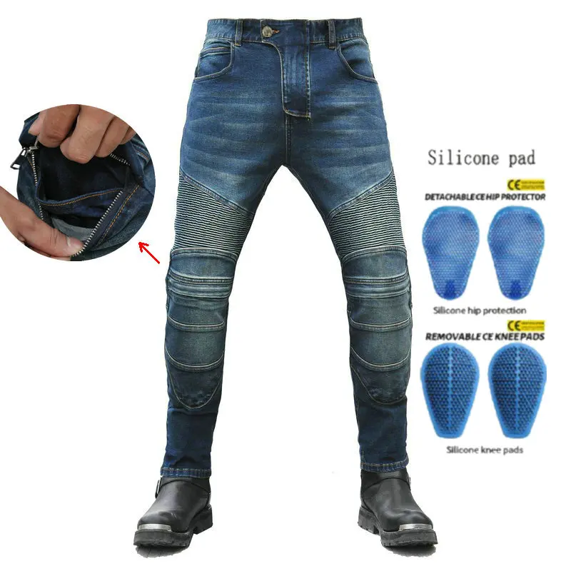 

Loong Biker High Quality Motorcycle Riding Pants Motocross Straight Loose Casual Protection Jeans Knight Daily Cycling Trousers