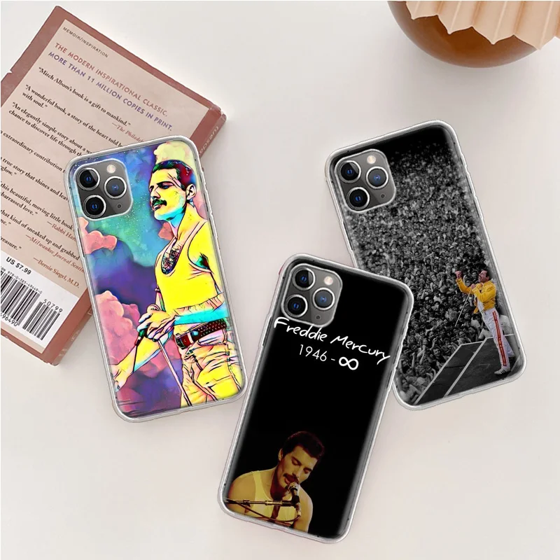 Rock Funky Freddie Mercury Queen Phone Case For Iphone 14 13 15 Pro Max Apple 11 12 Mini X XS XR 16 Plus 6 6S 5 5S Clea