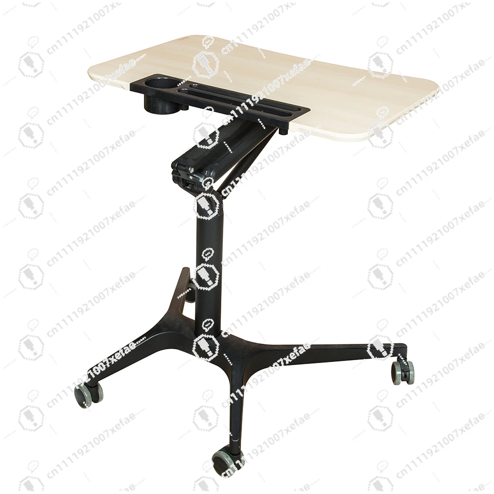 Aluminum Portable Vertical Manual Height Adjustable Laptop Desk Mobile Lift Stand with Rolling Cartrolley