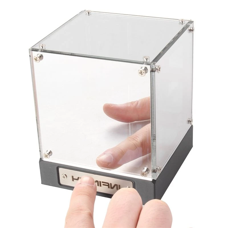 HLZS-White Light Hypercube LED Box DIY Wireless Table Light Figure Display Case 4D Box Abyss Tunnel Ornament
