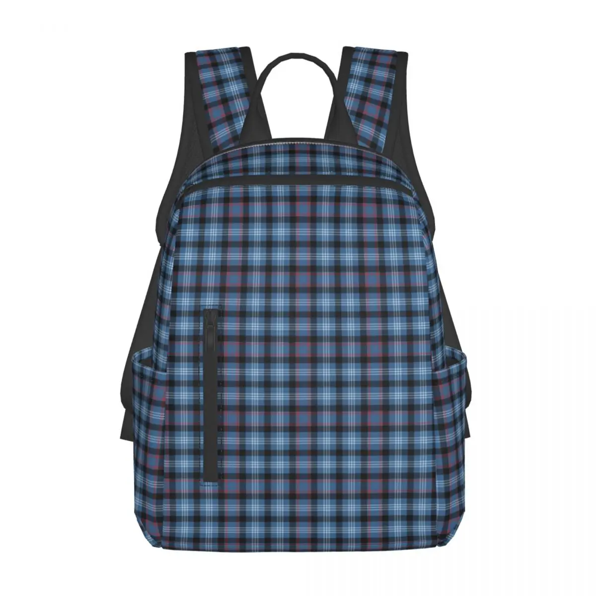 フィッツジェラルド-タータンチェック柄-ブルー-アイリッシュチェック柄-バックパック-デイパック-大容量-ブックバッグ-スクールバッグ-ショルダーバッグ-メンズ-レディース