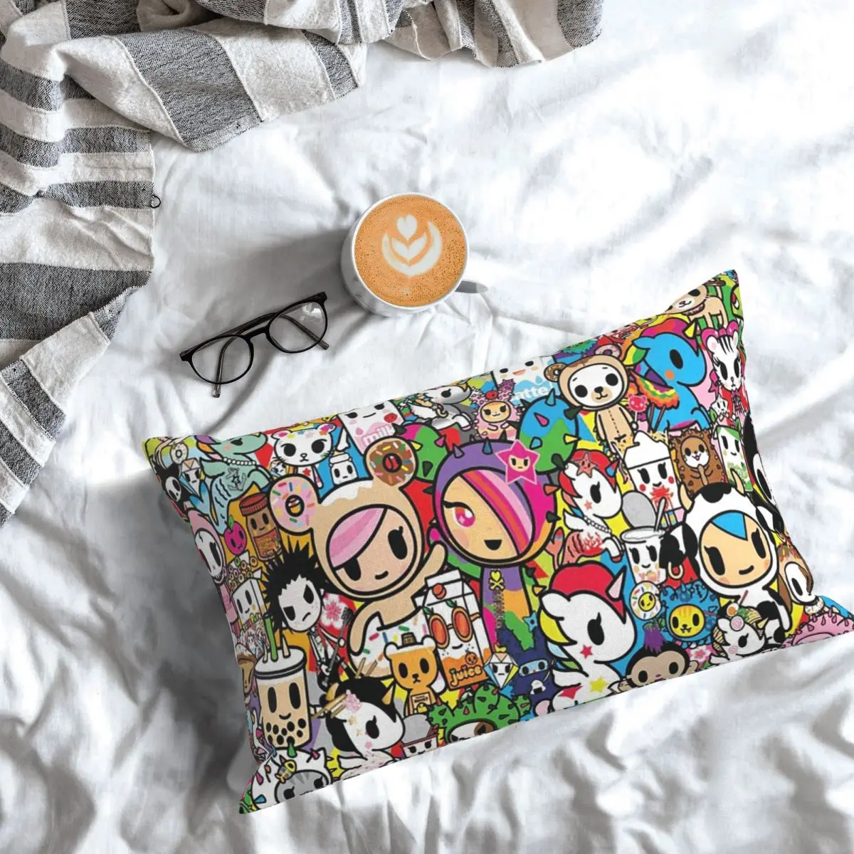 Tokidoki Kawaii Donutella Sandy Unicorno Rectangle Pillowcase Cushion Cover Decor Bedroom Bed Home Comfort Throw Pillow