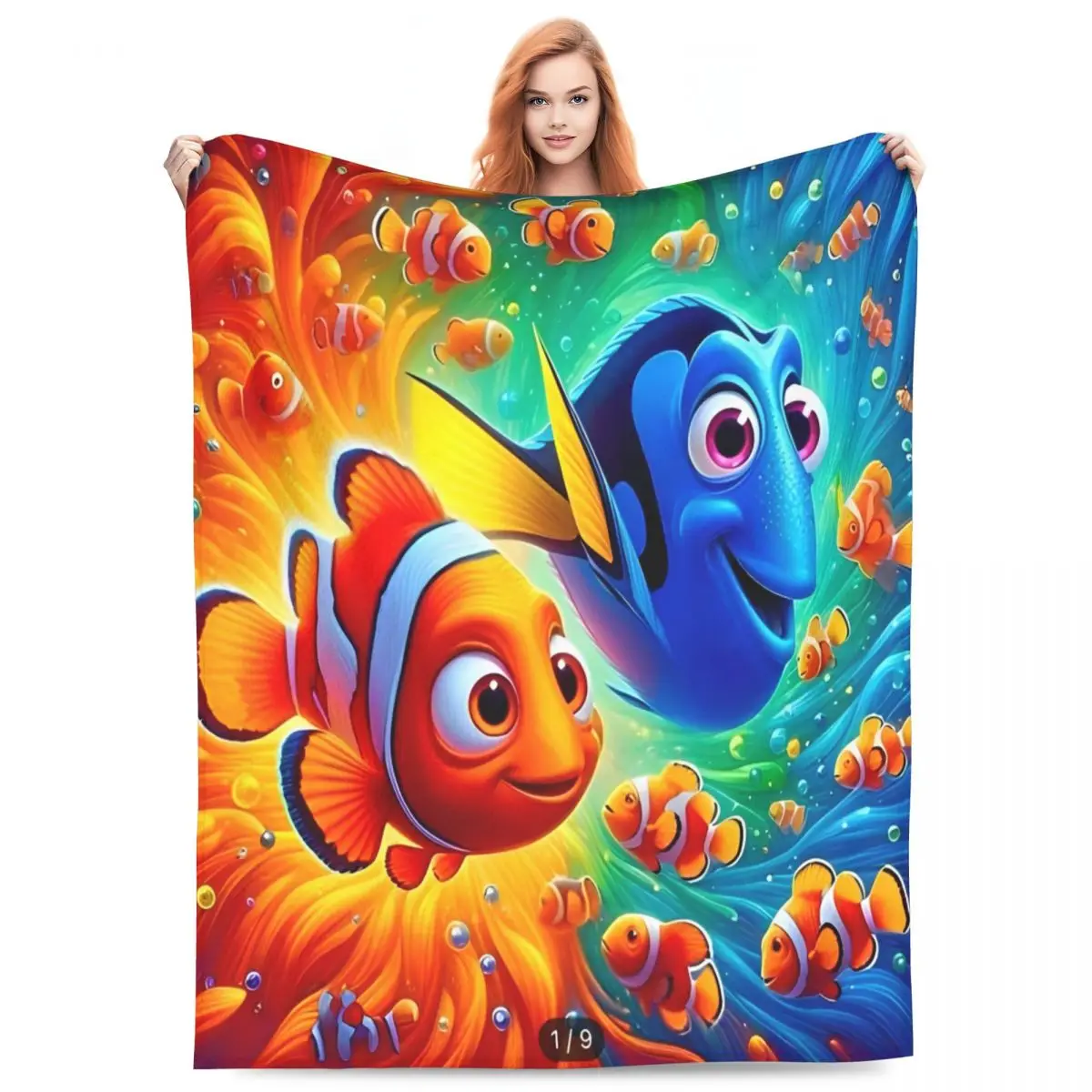 F-Finding Nemo Super Soft Blanket Airplane Travel Plush Throw Blanket Print Couch Bed Flannel Bedspread Sofa Bed Cover