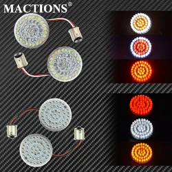 Motorcycle 1156 1157 2'' Bullet Style Turn Signal Indicator LED Inserts Panel Light For Harley Sportster XL Touring Dyna Softail