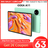 Teclast Odea A11 Android 14 Tablet, 11 Inch Tddi, 8 Cores, Unisoc T606, (4+8)Max.12Gb Ram, 128Gb Rom, Mali-G57, 7000Mah, 13Mp+5Mp, Supports Tf up to 1Tb, Type C, Gps, Widevine L1