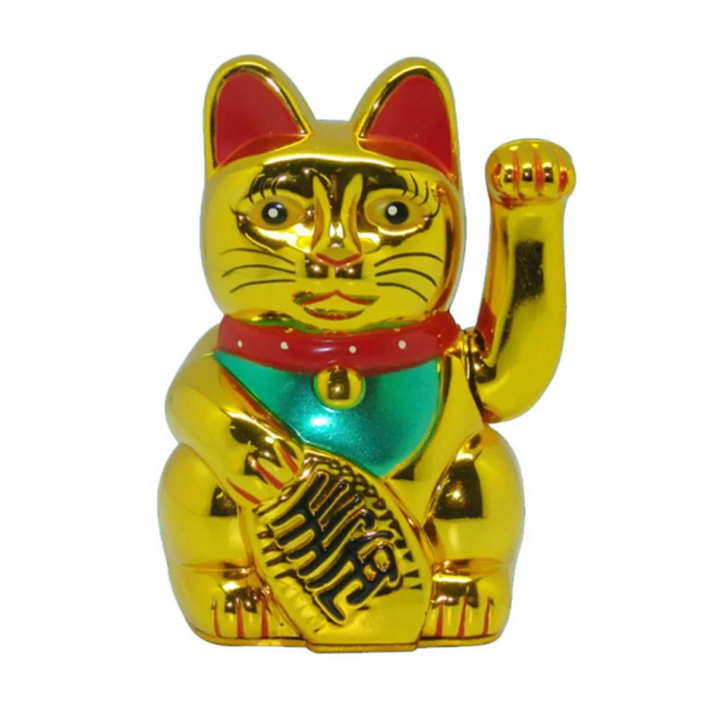 Chinese Lucky Cat Decoration Battery Powered Auto Waving Lucky Cats Wealth Prosperity Welcoming Good Luck Cats Car Desktop Decor