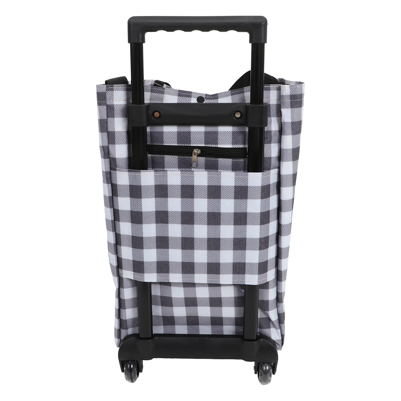 

Portable Shopping Cart with Telescopic Handle Collapsible Grocery Trolley Bag Lightweight Oxford Cloth Rolling Cart for Easy