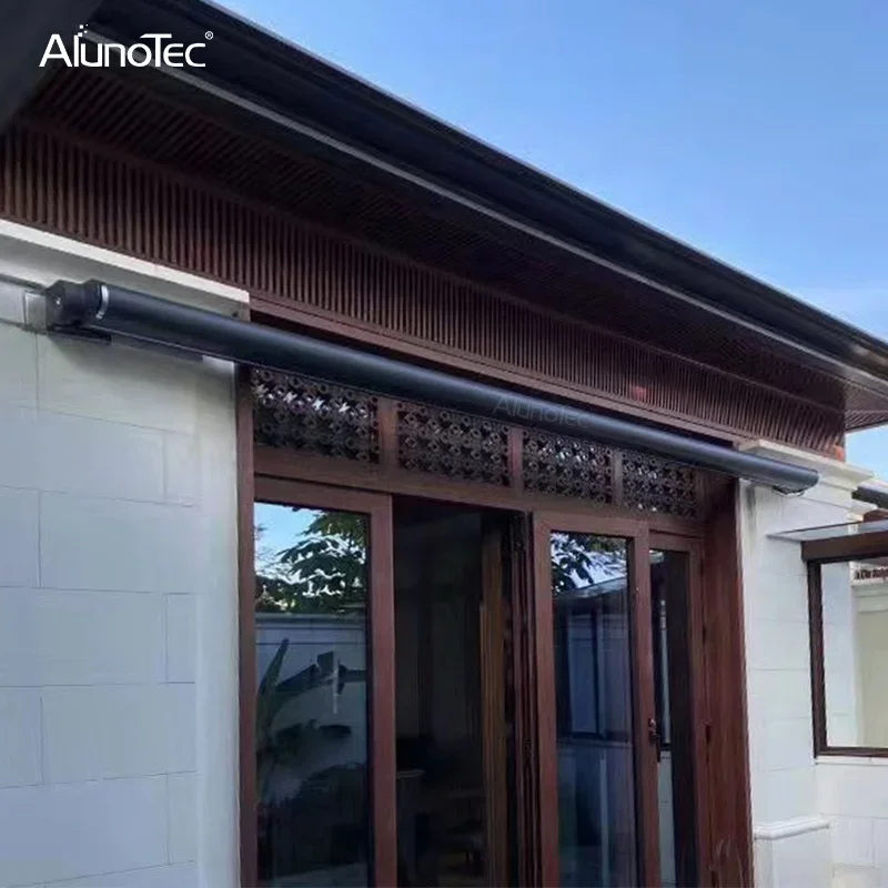 Alunotec-屋外パーゴラ,防水,格納式カバー,完全なカセット,折りたたみ式電動オーニングシステム