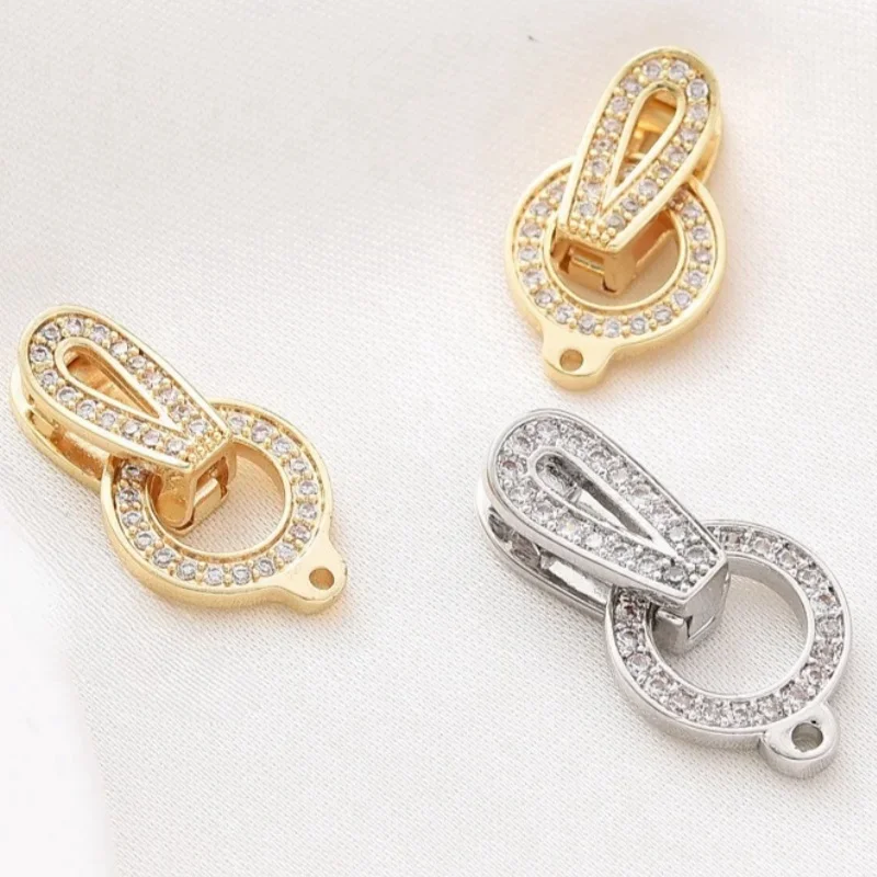 

1Pcs DIY Jewellery Connector 18K Gold-plated Brass Press Pearl Clasp Fixed Lock Handmade Necklace Bracelet Accessories Wholesale