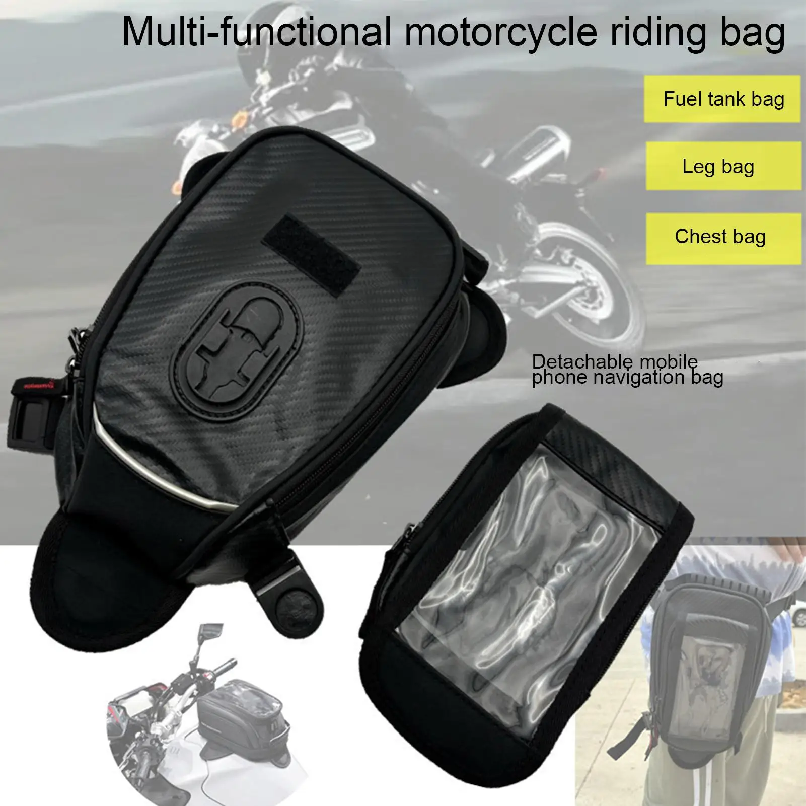Tank Bag Magnetic Tank Bag Transparent Pocket Motorcycle Tank Bag Strong Magnetic Base Transparent Front Pocket For Women And
