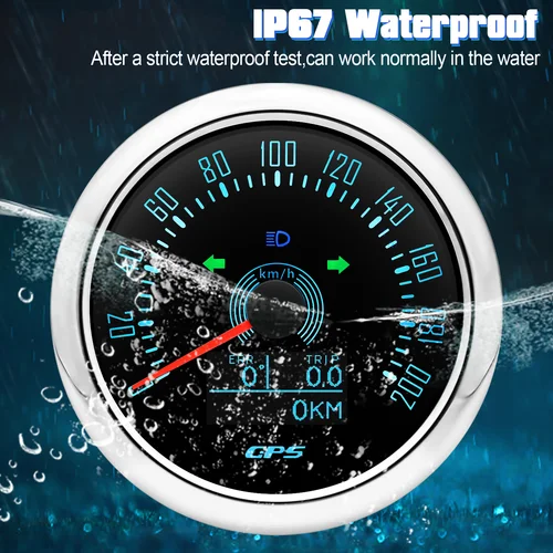 Imagen 2 del producto Velocímetro Digital GPS de 85MM, medidor de velocidad de 0-160MPH 0-200KMH con antena GPS para coche, barco marino, medidor de velocidad con retroiluminación de 7 colores