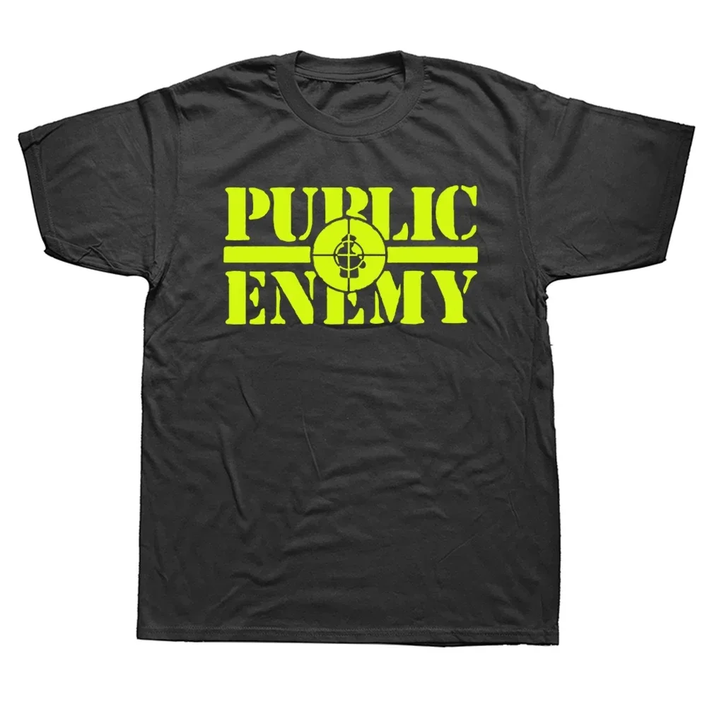 Camiseta Masculina de Verão Mais Vendida com Estampa Divertida Public Enemy, Casual, de Algodão, Estilo Streetwear, Manga Curta