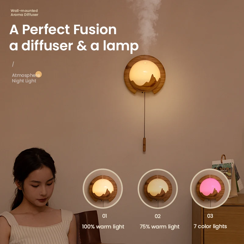 New Design Wall-Mounted Aroma Diffuser Remote Control Aromatherapy Essential Oil Diffuser DC5V USB Mini Air Humidifiers