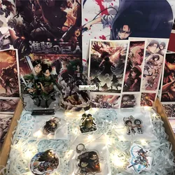 Eren Levi Ackerman Anime Acrylic Keychain Stand Figure Poster Stickers Gifts box Birthday