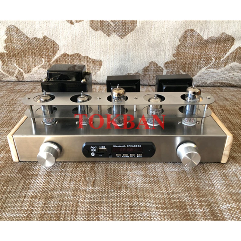 Tokban 6n2 6p15 Vacuum Tube Amplifier Diy Kit 2.0 Tube Amp 3.5w*2 High Power  Bluetooth 5.0 Aux FM Vu Meter HIFI Amplifier Audio