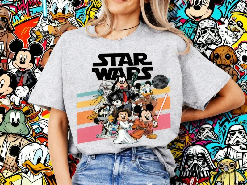2025-ete-retro-disney-mickey-et-ses-amis-star-war-chemise-peut-le-4-soit-avec-vous-chemise-disney-100-pur-coton-imprime-t-shirt