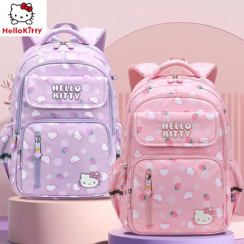 Sanrio Hello Kitty Cinnamoroll Backpack High-Value Cartoon Printed Large-Capacity Portable Waterproof Ridge-Protecting Schoolbag