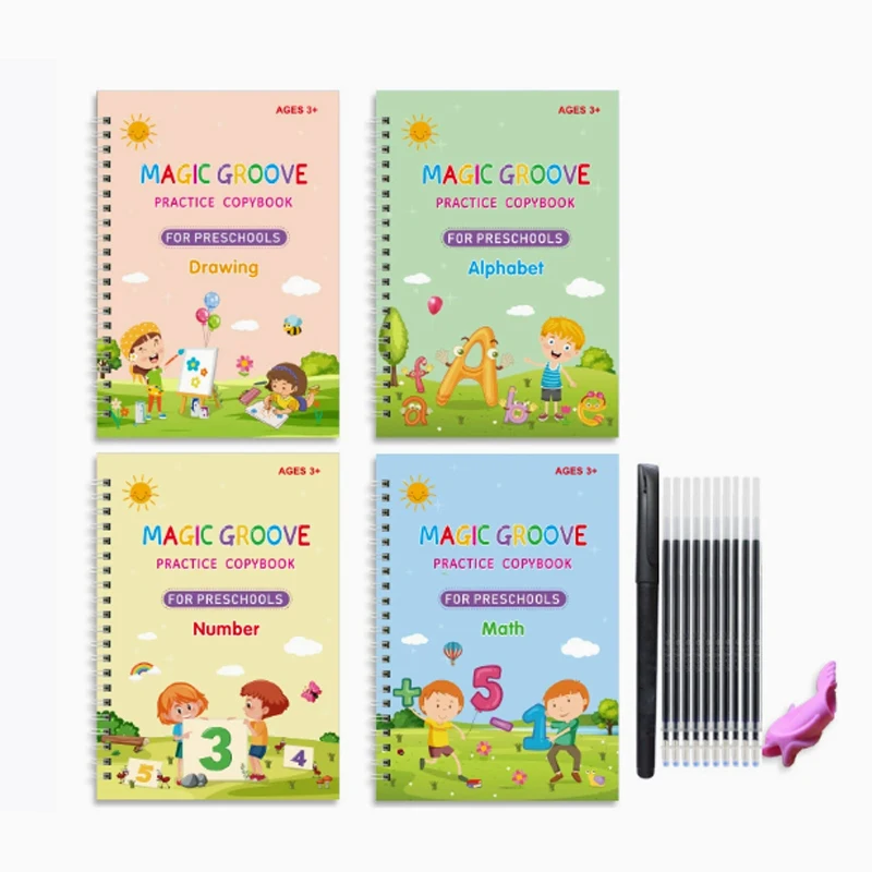 Free Wipe Reusable Magic Copybook Drawing Toys Numbers 0-10 Handwriting Copybooks Learning Math Writing Practice Book For Kids