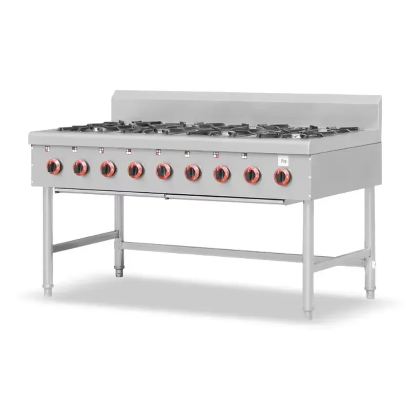 Stainless steel restaurant gas cooker, self-contained cooking equipment gas cooker with 6 burners