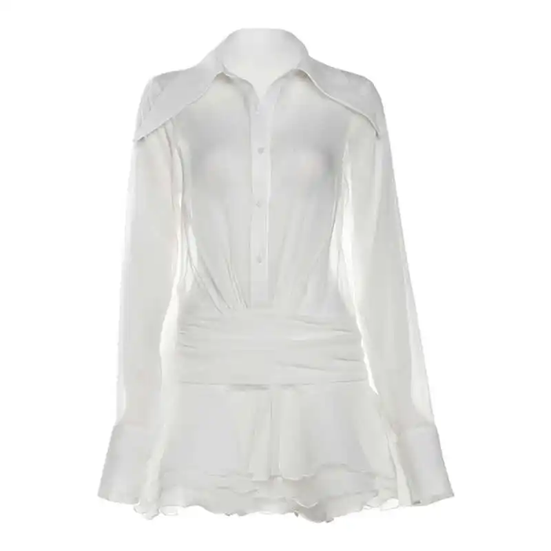 ربيع 2024 Faion تريند المرأة سليم صالح V-Ne Bell Sve Me Dr طوق irt Dr Commute Sle ort تنورة #5