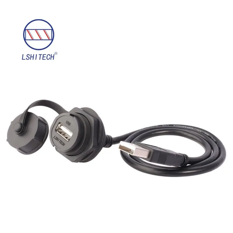 M25.2 Single Layer USB2.0 Waterproof Extension Cable 0.1m-5m Adapter for Outdoor Instruments And New Energy Equipment