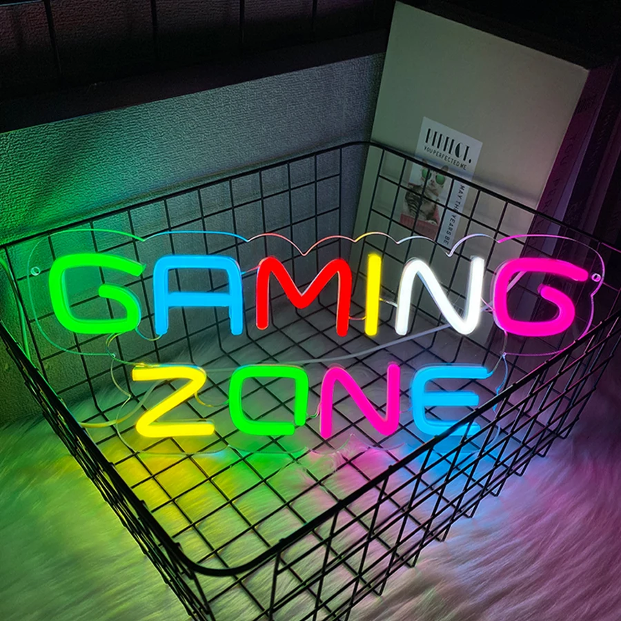 Gaming Zone Neon Sign, Led Color Letter Light, Used For Game Area Sign, Bedroom, Home, Club, Man Cave Decor, Gifts For Friends.