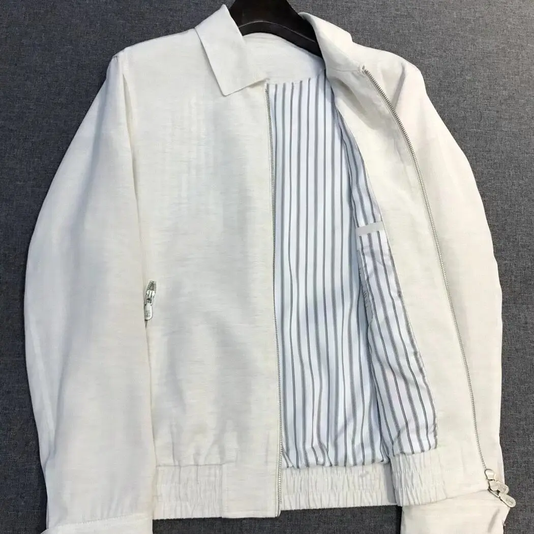 

Итальянская мужская льняная куртка в стиле old money с отложным воротником, для делового повседневного образа, коллекция 26SS