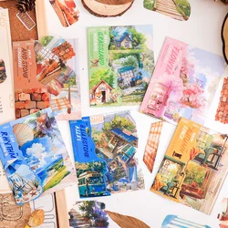10 pcs Natural landscape PET material Decorative sticker Diary Album Scrapbooking material Junk Journal Supplies