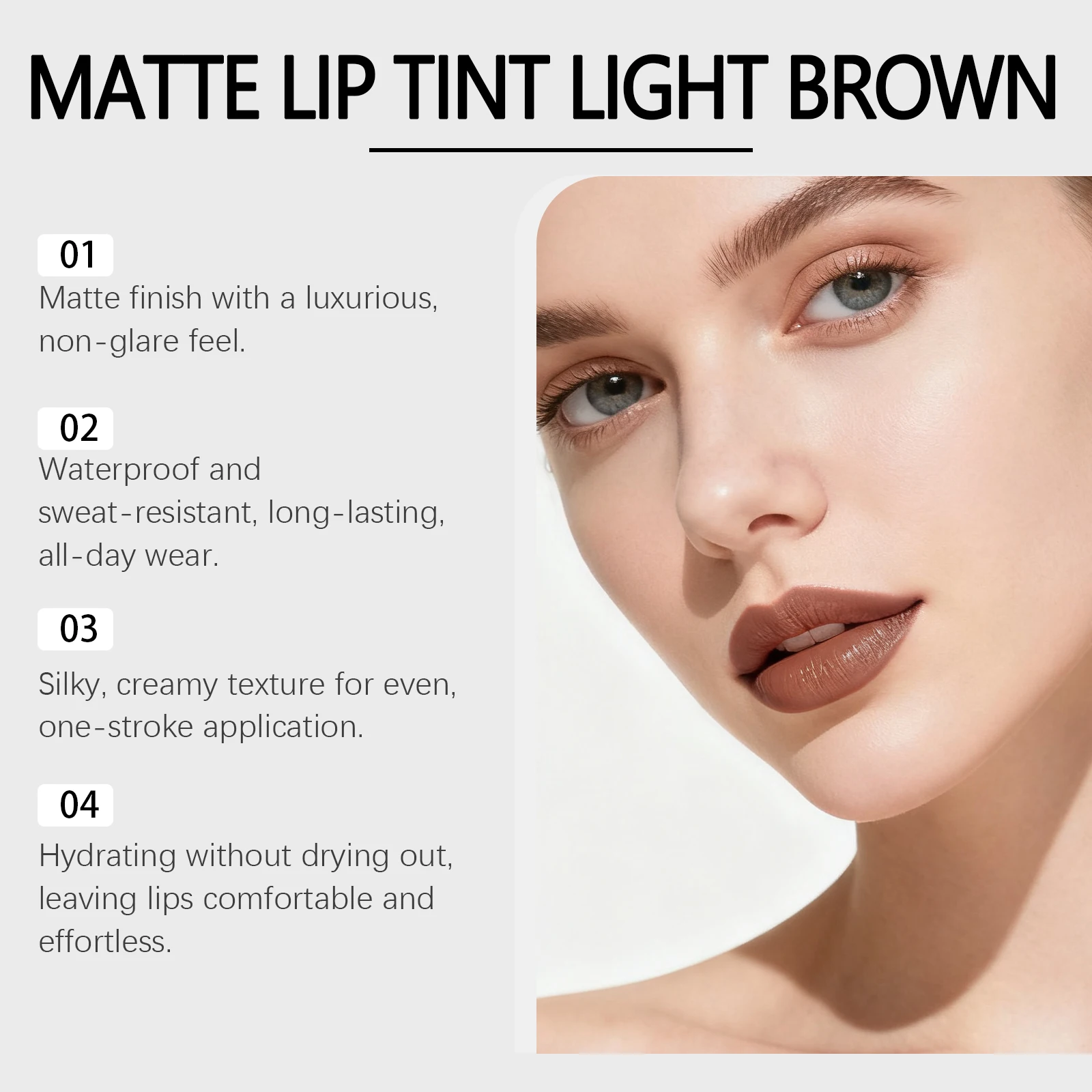 Zephoco Mehrfarbiger Lipgloss aus matter Seide, luftige, weiche, fokussierte Herbst-/Wintertöne, langanhaltender, feuchtigkeitsspendender Lippenstift-Lipgloss