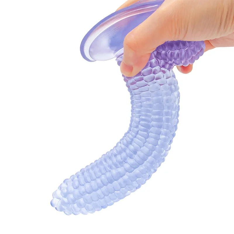 Adult Corn Penis Transparent Colored Suction Cup Fake Penis Fruit and Vegetable Anal Sexual Products dildo Sex toys