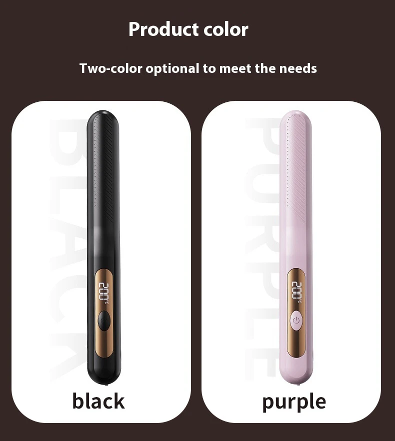 3-in-1 interchangeable head straightener and curling iron, cordless straightener/curling iron, hair straightener comb view 6