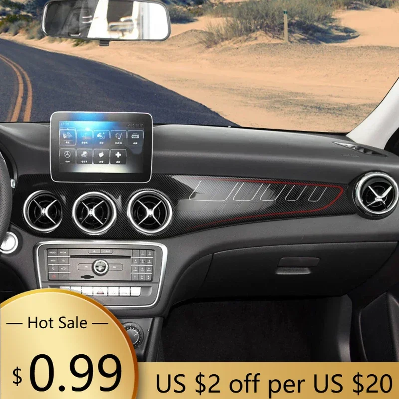 

Чехлы на руль из углеродного волокна, приборная панель, центральная консоль, украшение панели кондиционера для Mercedes Benz GLA CLA Class 2013-2017