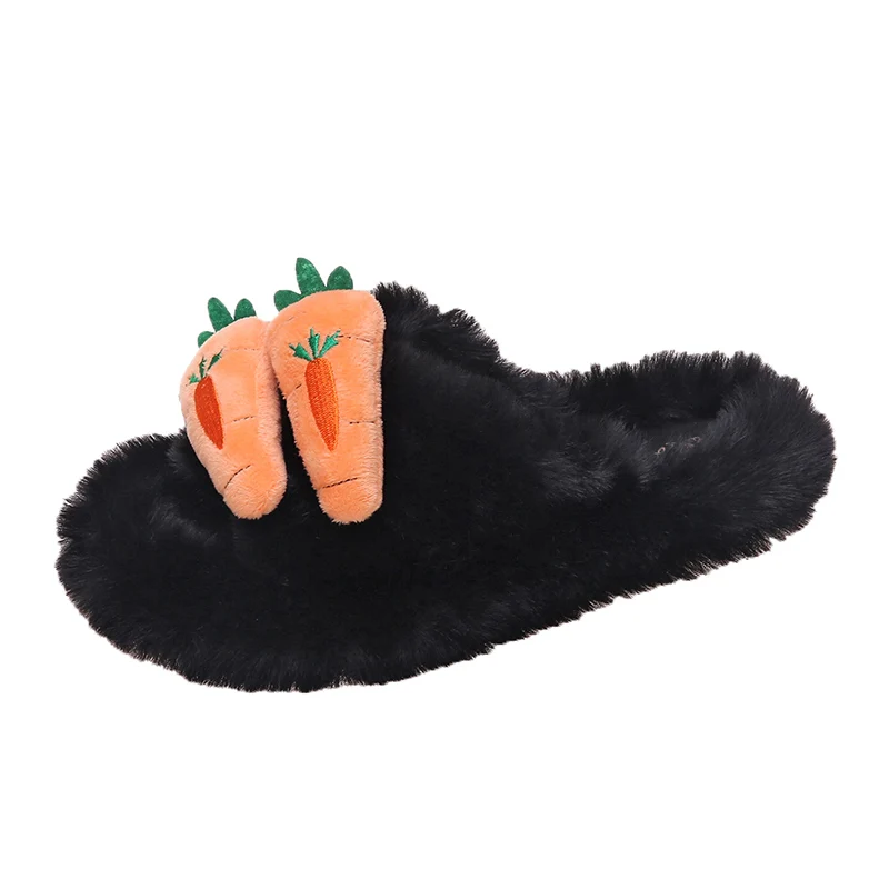 free size halluci plush carrot slippers A must-have for indoor home office half pack of slippers Comfortable breathable