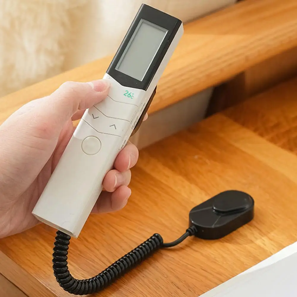 Magnetic Remote Control Holder with Spring Rope Self-adhesive TV Air Conditioner Remote Control Anti-Loss Retractable Leash