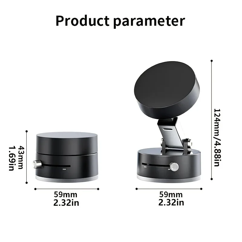 Car Magnetic Phone Holder Foldable Car Phone Mount Dashboard Phone Bracket 360 Degree Rotation Vacuum Suction Cup GPS Stand