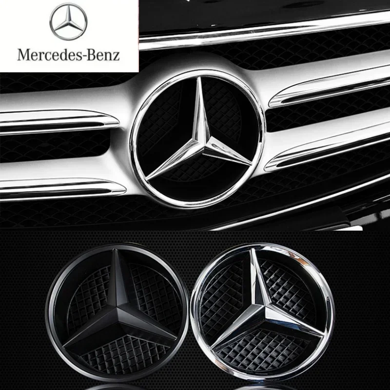 Black border and silver border decoration Car Front Grilled Star Emblem Logo for Mercedes Benz W213 E-Class 2016-2020