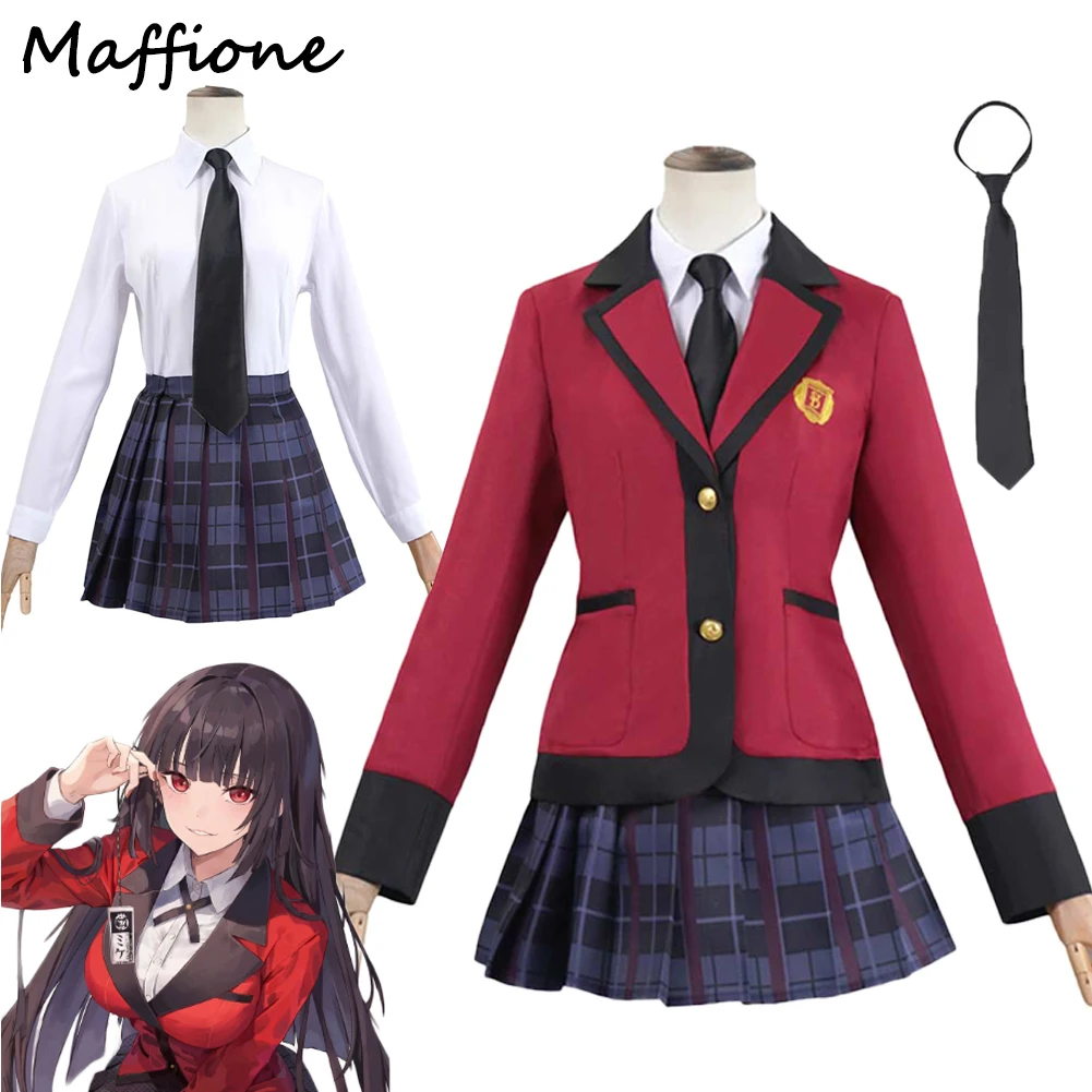 

Jabami Yumeko Cosplay Anime TV Kakegurui Costume Women Disguise Roleplay Jk Uniform Skirts Dress Female Halloween Party Suits